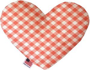 Peach Plaid Canvas Heart Dog Toy (size: 8 Inch)