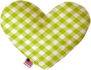 Lime Green Plaid Canvas Heart Dog Toy (size: 8 Inch)