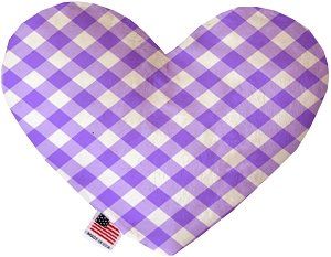 Purple Plaid Canvas Heart Dog Toy (size: 8 Inch)