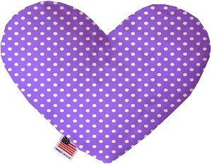 Purple Polka Dots Canvas Heart Dog Toy (size: 8 Inch)