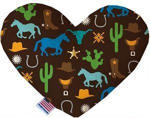 Western Fun Canvas Heart Dog Toy (size: 8 Inch)