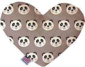 Grey Pandas Canvas Heart Dog Toy (size: 8 Inch)