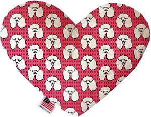 Pretty Poodles Canvas Heart Dog Toy (size: 8 Inch)