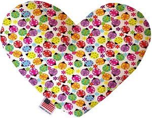 Bright Ladybugs Canvas Heart Dog Toy (size: 8 Inch)