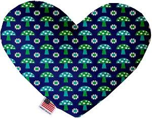 Blue Mushrooms Canvas Heart Dog Toy (size: 8 Inch)