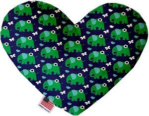 Elephants and Butterflies Canvas Heart Dog Toy (size: 8 Inch)
