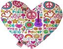 Hippy Love Canvas Heart Dog Toy