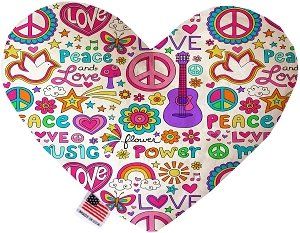Hippy Love Canvas Heart Dog Toy (size: 8 Inch)
