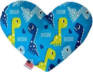 Blue Dinosaurs Canvas Heart Dog Toy (size: 8 Inch)