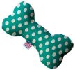 Seafoam Green Swiss Dots Canvas Bone Dog Toy