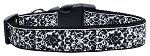 Fancy Black and White Nylon Ribbon Dog Collar