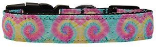 Pastel Tie Dye Nylon Dog Collar (size: Medium Narrow)
