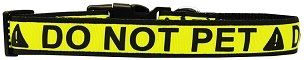 Do Not Pet Caution Tape Nylon Dog Collar (size: Medium Narrow)