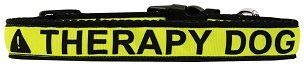 Therapy Dog Caution Tape Nylon Dog Collar (size: Medium Narrow)