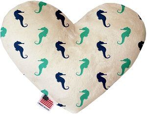 Seahorses Canvas Heart Dog Toy (size: 8 Inch)