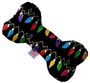 Digital Christmas Lights Canvas Bone Dog Toy (size: 6 Inch)