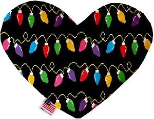 Digital Christmas Lights Canvas Heart Dog Toy (size: 8 Inch)