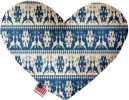 Blue Reindeer Canvas Heart Dog Toy