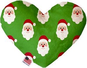 Smiling Santa Canvas Heart Dog Toy (size: 8 Inch)