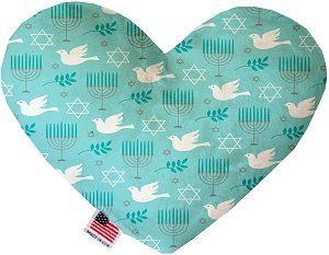 Peace and Hanukkah Canvas Heart Dog Toy (size: 8 Inch)