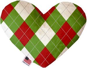 Christmas Argyle Canvas Heart Dog Toy (size: 8 Inch)