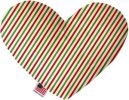Christmas Pinstripes Canvas Heart Dog Toy