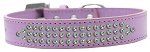 Three Row AB Crystal Dog Collar (size: Lavender Size 14)