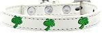 Green Palm Tree Widget Dog Collar (size: White Size 14)
