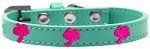 Pink Palm Tree Widget Dog Collar (size: Aqua Size 14)