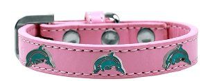 Dolphin Widget Dog Collar (size: Light Pink Size 14)