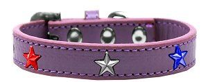 Red, White and Blue Stars Widget Dog Collar (size: Lavender Size 14)