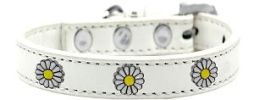White Daisy Widget Dog Collar
