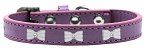 White Bow Widget Dog Collar (size: Lavender Size 14)