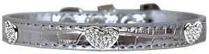 Croc Crystal Heart Dog Collar