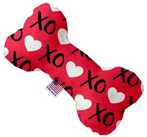 Red XOXO Canvas Bone Dog Toy (size: 8 Inch)