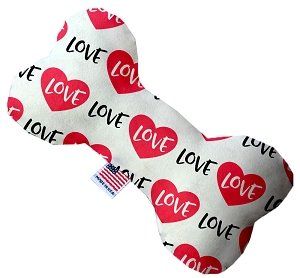 Classic Love Canvas Bone Dog Toy (size: 8 Inch)