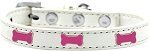 Pink Bone Widget Dog Collar (size: White Size 18)