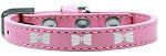 White Bow Widget Dog Collar (size: Light Pink Size 18)