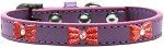 Red Glitter Bow Widget Dog Collar (size: Lavender Size 16)