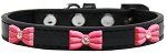 Pink Glitter Bow Widget Dog Collar (size: Black Size 16)