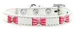 Pink Glitter Bow Widget Dog Collar (size: White Size 16)