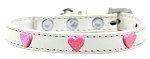 Pink Glitter Heart Widget Dog Collar