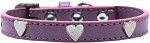 Silver Heart Widget Dog Collar (size: Lavender Size 16)