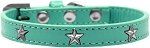 Silver Star Widget Dog Collar (size: Aqua Size 16)
