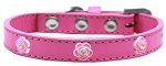 Bright Pink Rose Widget Dog Collar (size: Bright Pink Size 16)