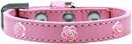 Bright Pink Rose Widget Dog Collar (size: Light Pink Size 16)