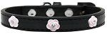 Light Pink Rose Widget Dog Collar (size: Black Size 16)