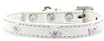 Light Pink Rose Widget Dog Collar (size: White Size 16)