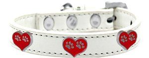 Paw Heart Widget Dog Collar (size: White Size 16)