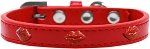 Red Glitter Lips Widget Dog Collar (size: Red Size 16)